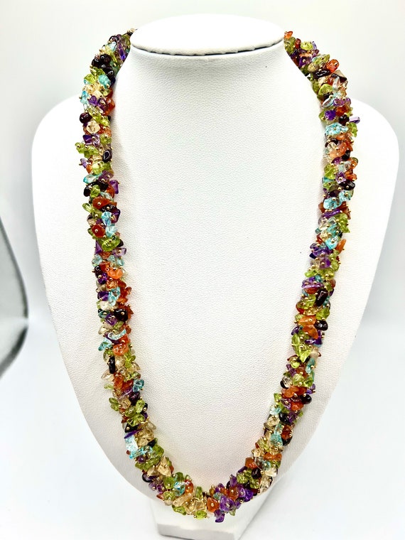 Fabulous Vtg  Multi Color Glass Bead Necklace