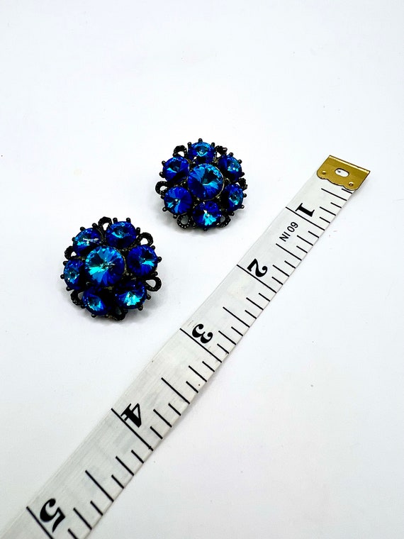 Gorgeous Vtg Weiss Blue Helitrope Stone Earrings - image 7