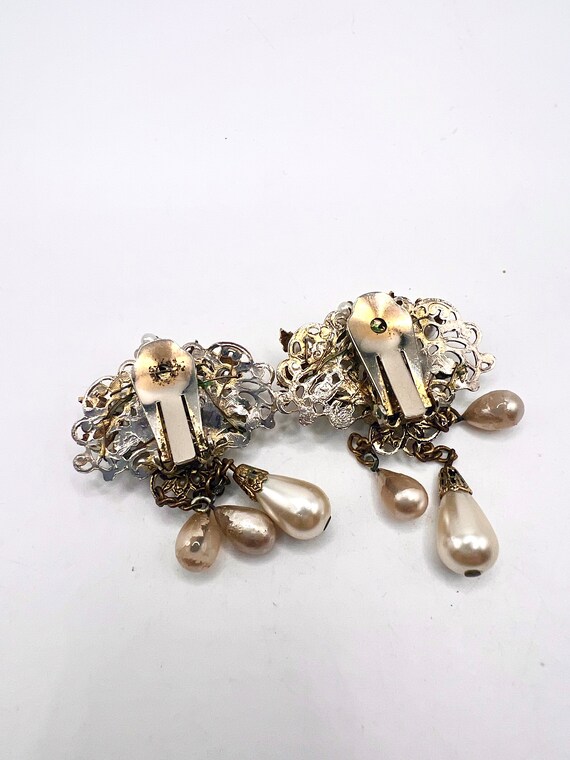 Stunning Vtg Baroque Pearl And rhinestone Goldton… - image 6