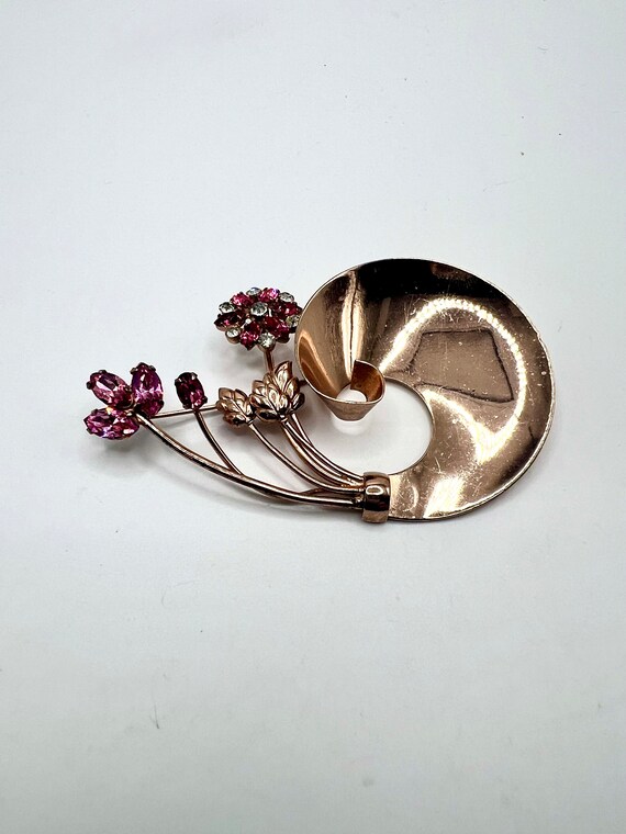 Gorgeous Vtg Mk’d Coro Sterling W/ Pink And Clear… - image 1
