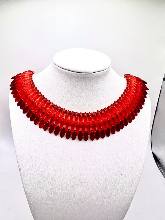 Gorgeous Vtg W Germany Ruby Red, Red And Orange Gl