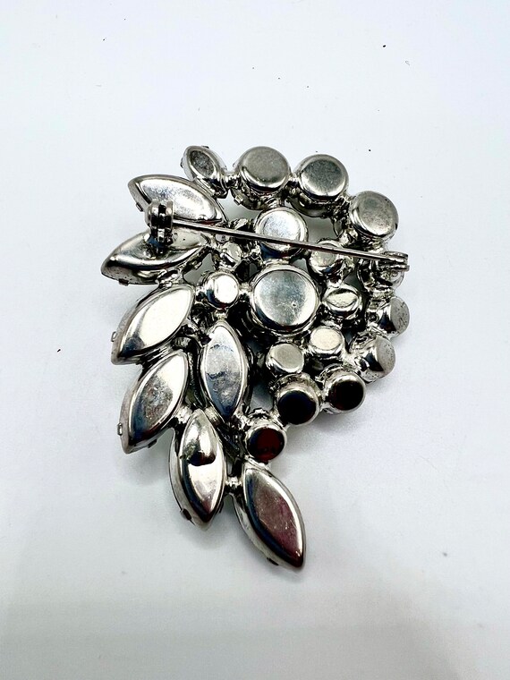 Fabulous Vtg Smokey Rhinestone Brooch Unsigned We… - image 5