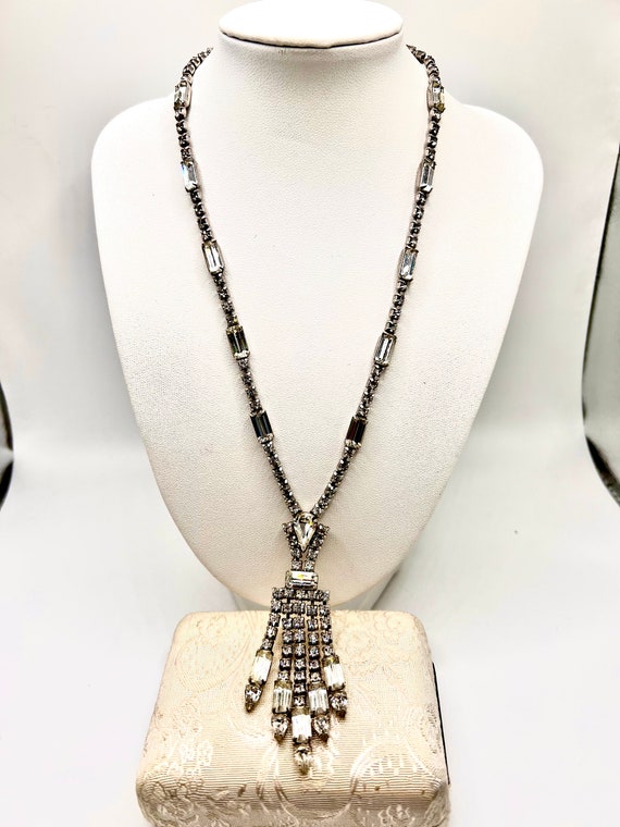 Stunning Vtg Art Deco Rhinestone Necklace