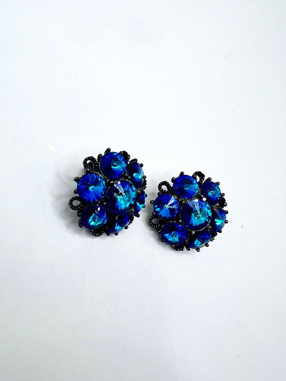 Gorgeous Vtg Weiss Blue Helitrope Stone Earrings - image 4