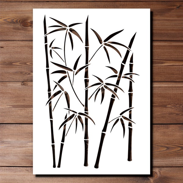 Bamboo Stencil A4 A3 Size 190 Micron Mylar Reusable Flexible Home Decor Craft Chinese Plant Panda Jungle Pattern Fabric Wall Painting 2