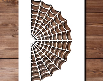 Spider Web Stencil A4 A3 Size 190 Micron Mylar Reusable Flexible Home Decor Craft Halloween Spooky Insect Zombie Grave Wall Painting