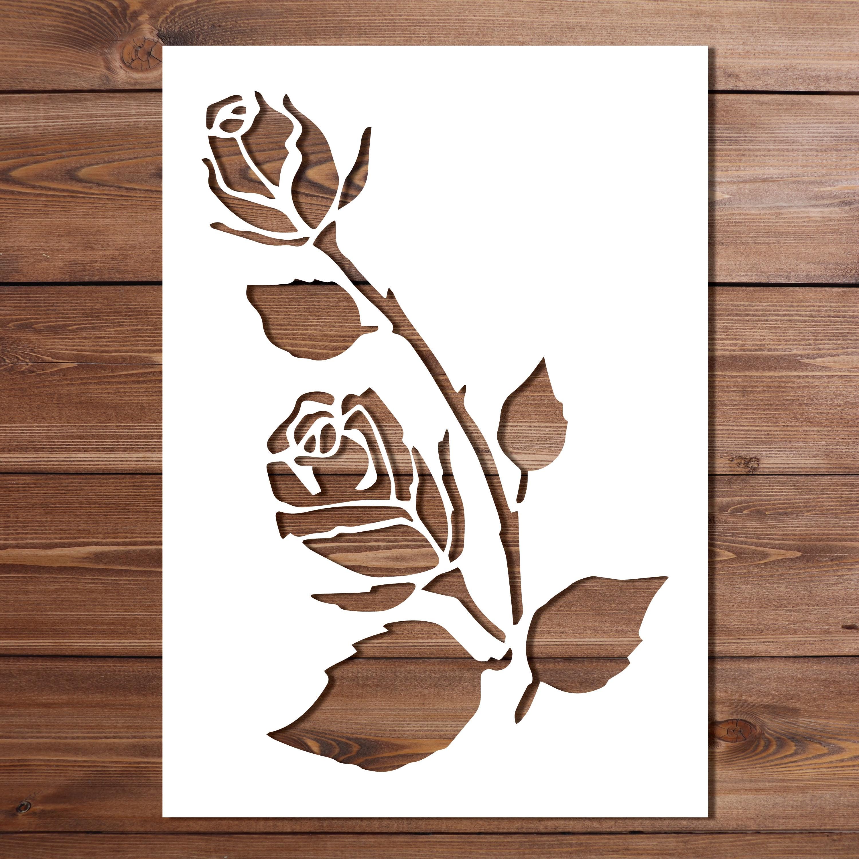 Rose Stencil - A5 A4 A3 Size 190 Micron Mylar Petals Reusable Flexible ...