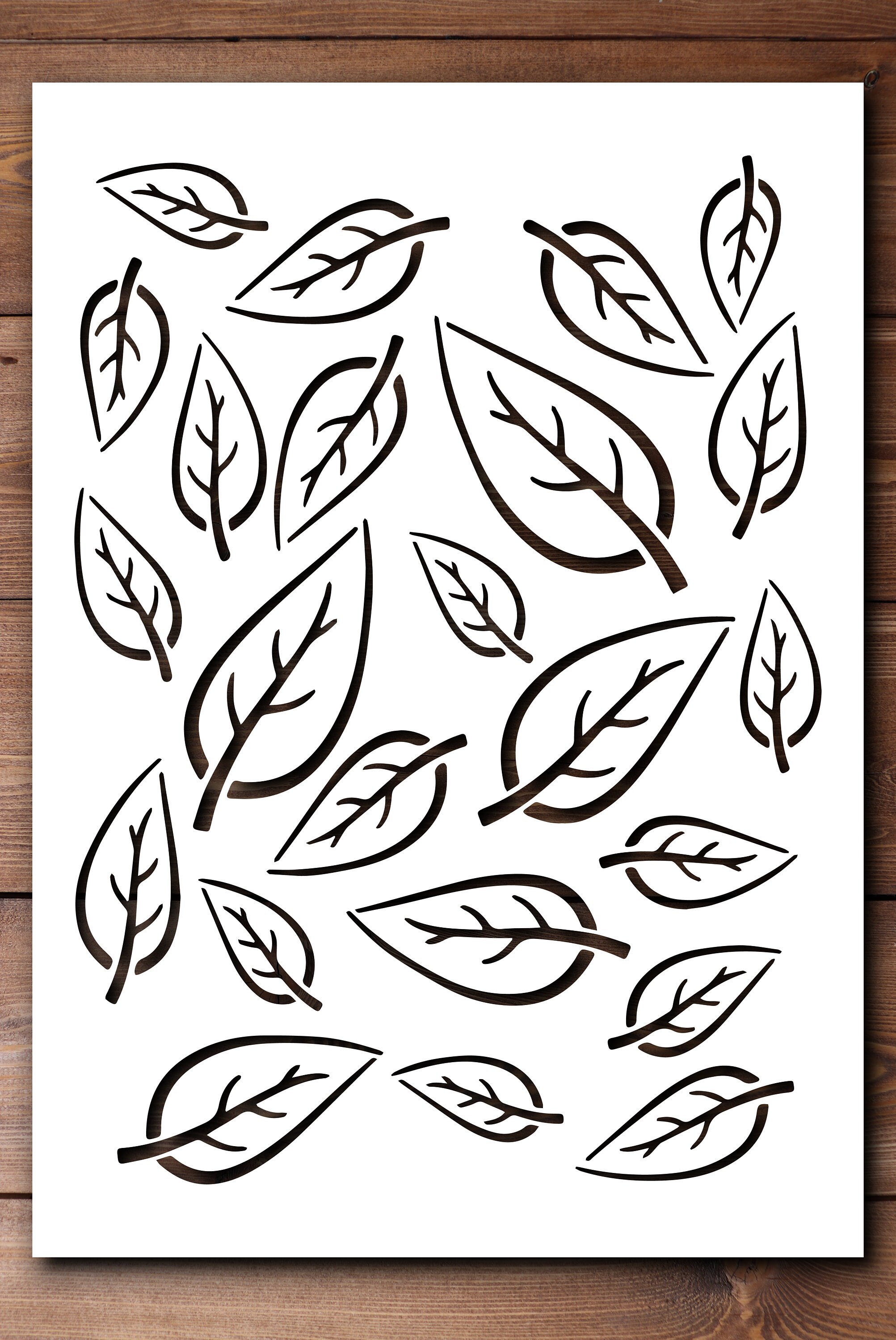 Leaf Pattern Stencil A4 A3 Size 190 Micron Mylar Reusable Flexible Home ...