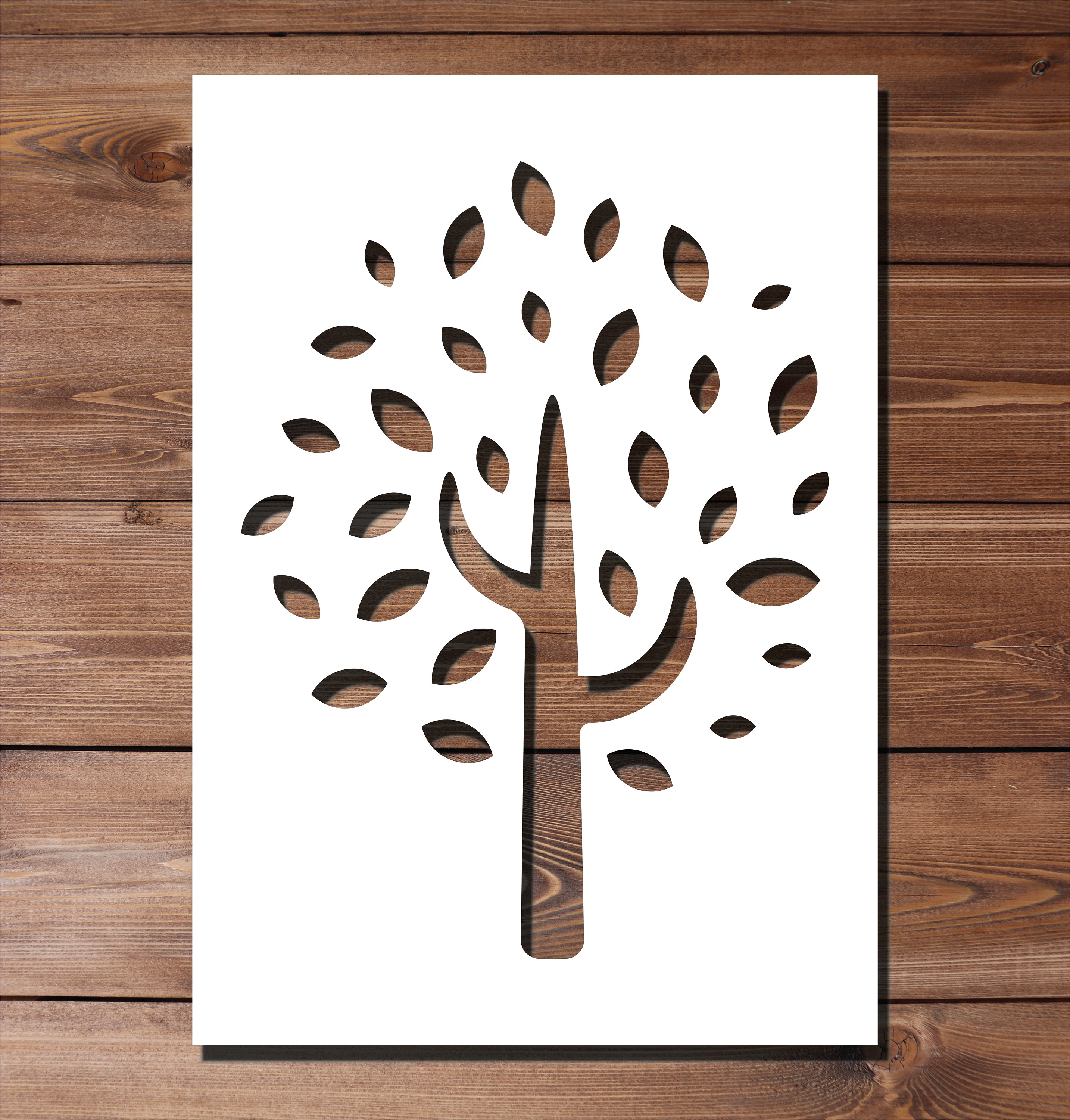 Simple Tree Stencil A4 A3 Size 190 Micron Mylar Reusable Flexible Home ...