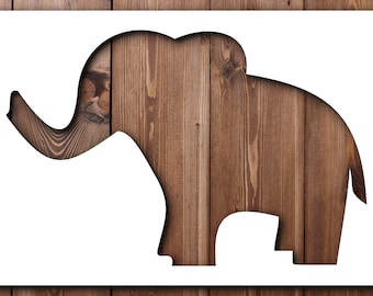 Elephant Stencil A5 A4 A3 Size 190 Micron Mylar Reusable Flexible Home Decor Craft Safari Animal Silhouette Pattern Fabric Wall Painting