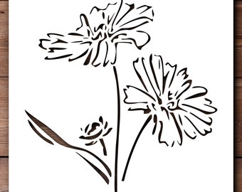 Daisy Flower Stencil A4 A3 Size 190 Micron Mylar Petals Reusable Flexible Home Decor Craft Flowers Leaves Pattern Fabric Wall Painting