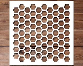 Honeycomb Square Stencil - 30cm x 30cm Size - 250 Micron Mylar Reusable Flexible Home Decor Craft Pattern Painting Bee Honey Hexagon