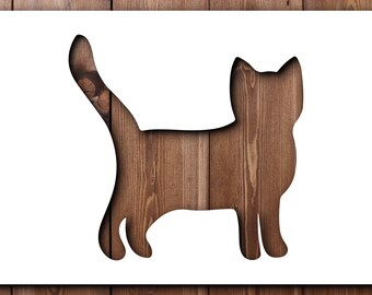 Plantilla de gato y gatito tamaño A4/A3, 190 micras, Mylar, reutilizable, flexible, decoración del hogar, manualidades, casa, lindo animal, muebles, tela, pintura de pared