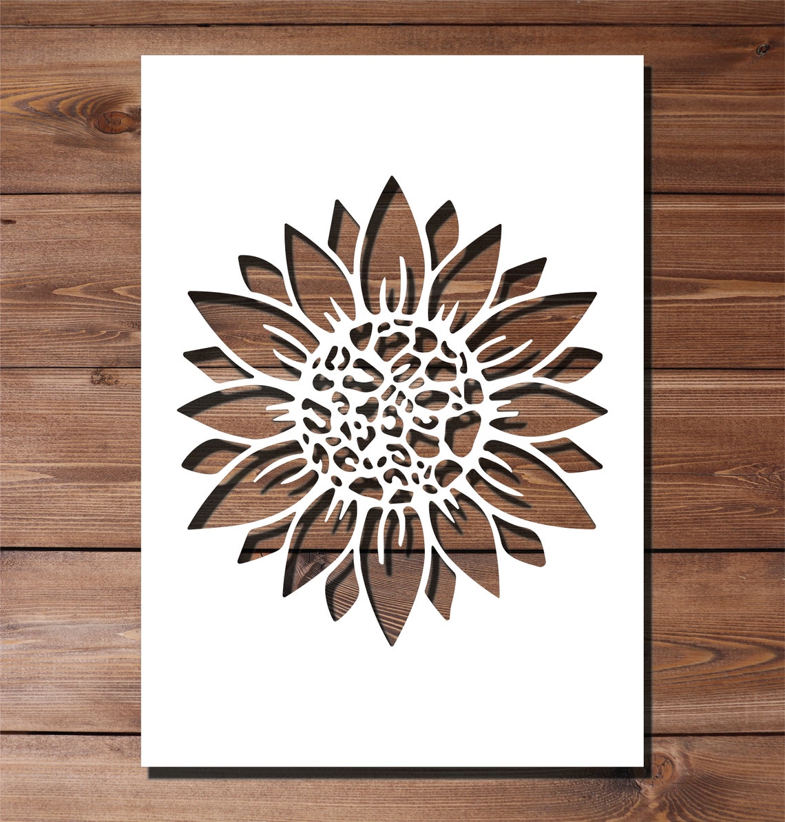 Sunflower Stencil - A4 A3 Size 190 Micron Mylar Reusable Flexible Home ...