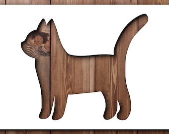 Plantilla de cola de gato, tamaño A5, A4, A3, 190 micras, reutilizable, flexible, para decoración del hogar, manualidades, casa, animal bonito, muebles, tela, pintura de pared
