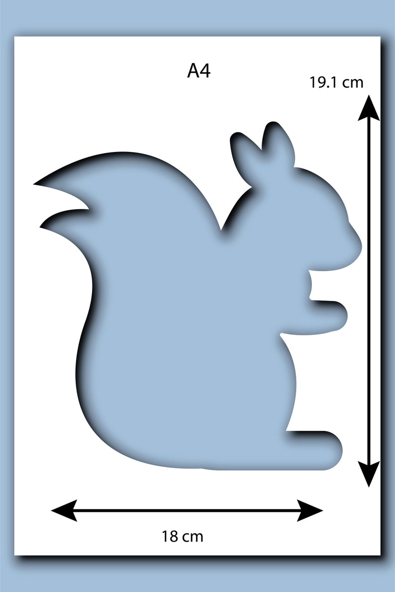 Squirrel Stencil A4 A3 Size 190 Micron Mylar Reusable Flexible Home ...