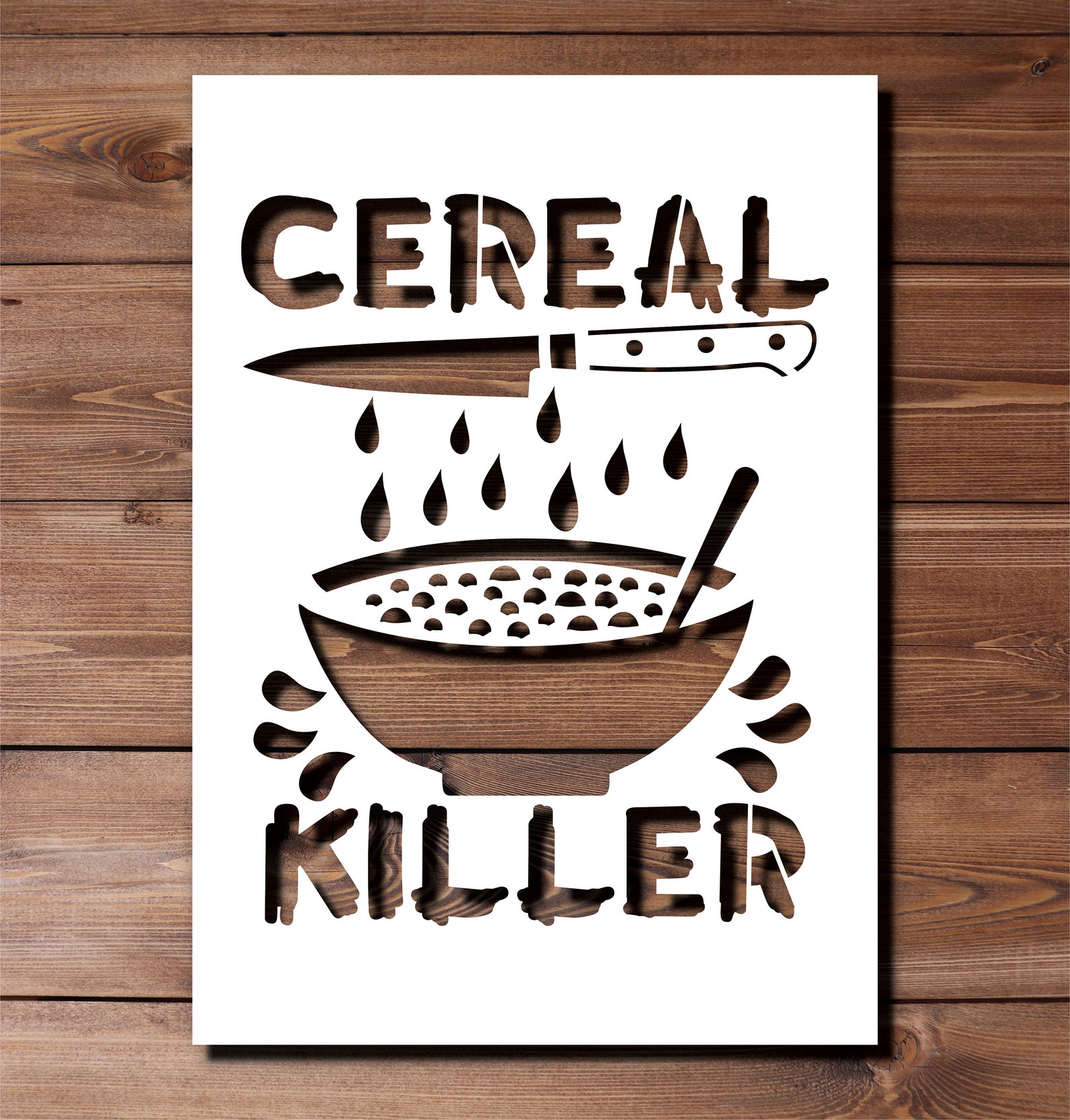 Cereal Killer Stencil A4 A3 Size 190 Micron Mylar Reusable Flexible ...