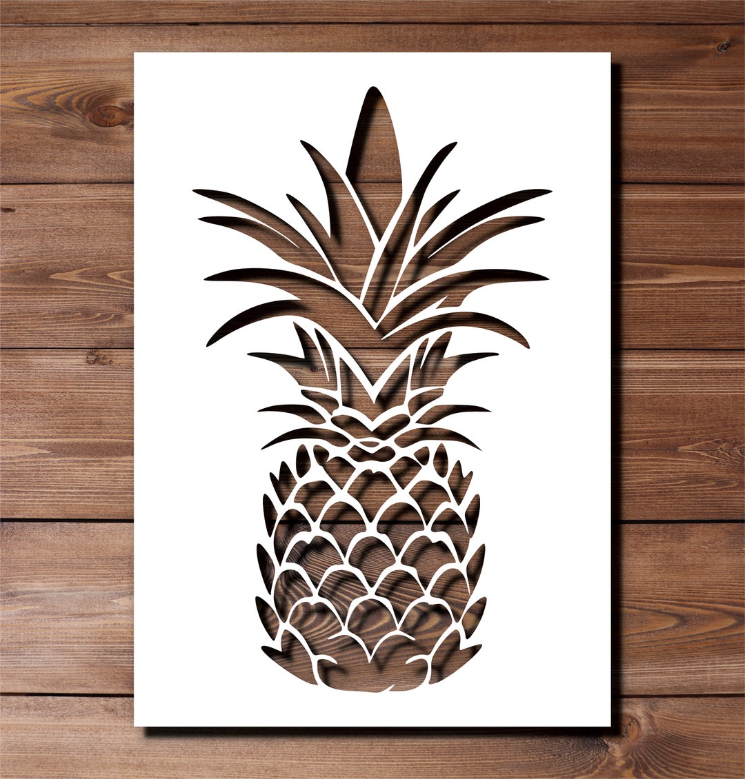 Pineapple Stencil A4 A3 Size 190 Micron Mylar Reusable Flexible Home ...