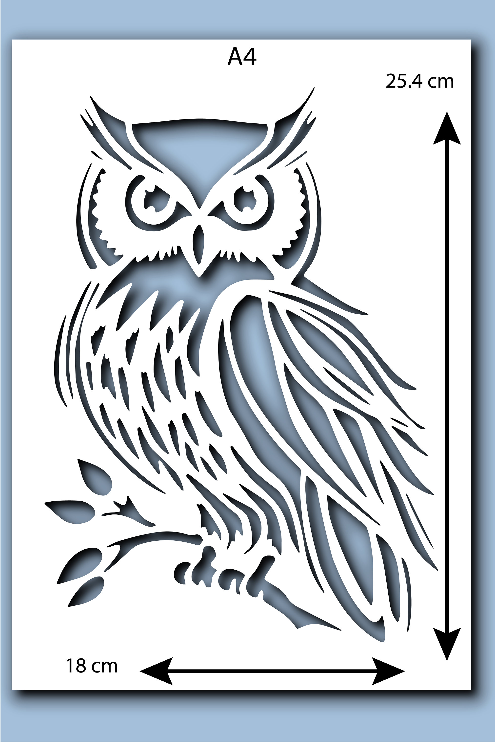 Owl Stencil A4 A3 Size 190 Micron Mylar Reusable Flexible Home Decor ...