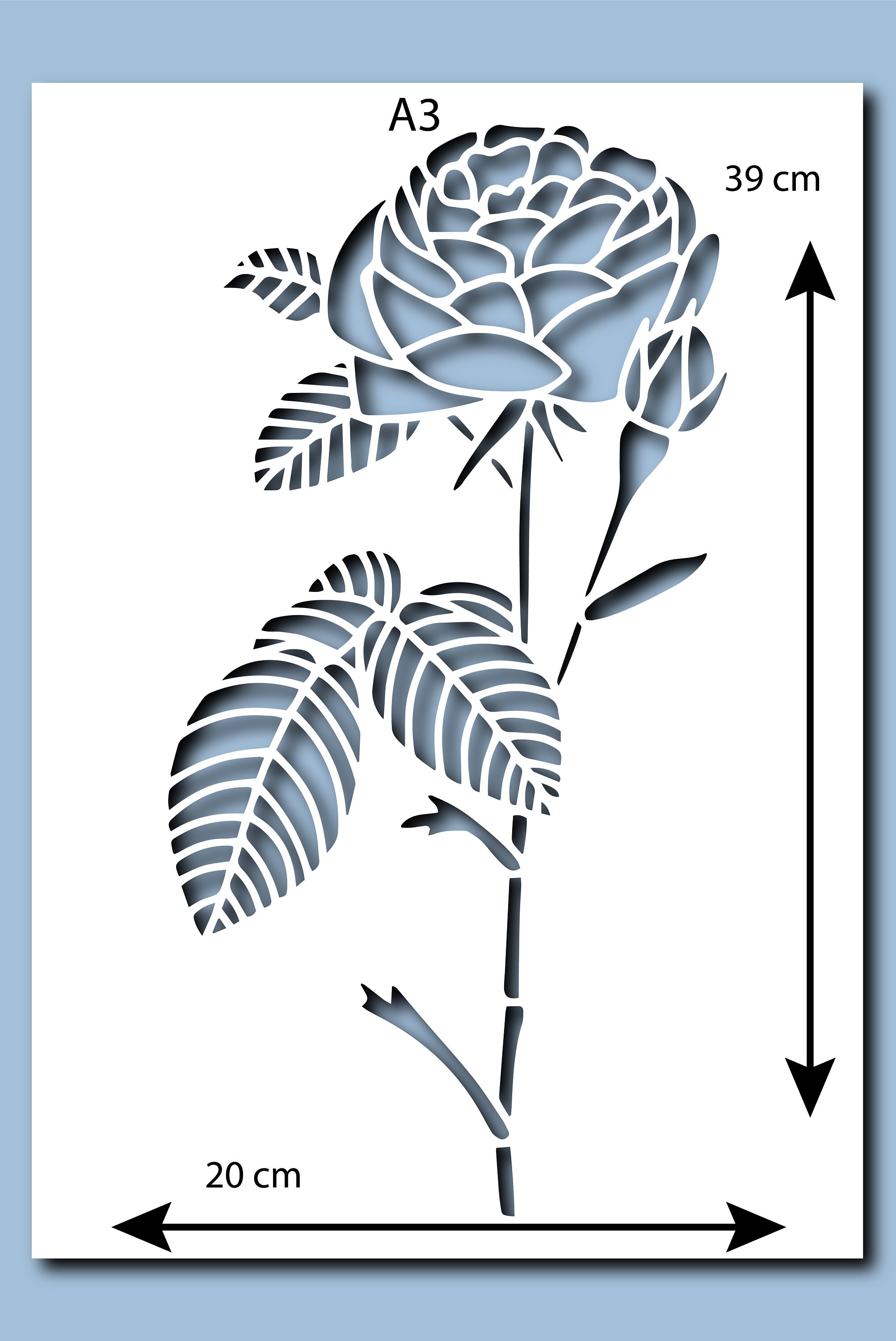 Rose Stencil A4 A3 Size 190 Micron Mylar Reusable Flexible Home Decor ...