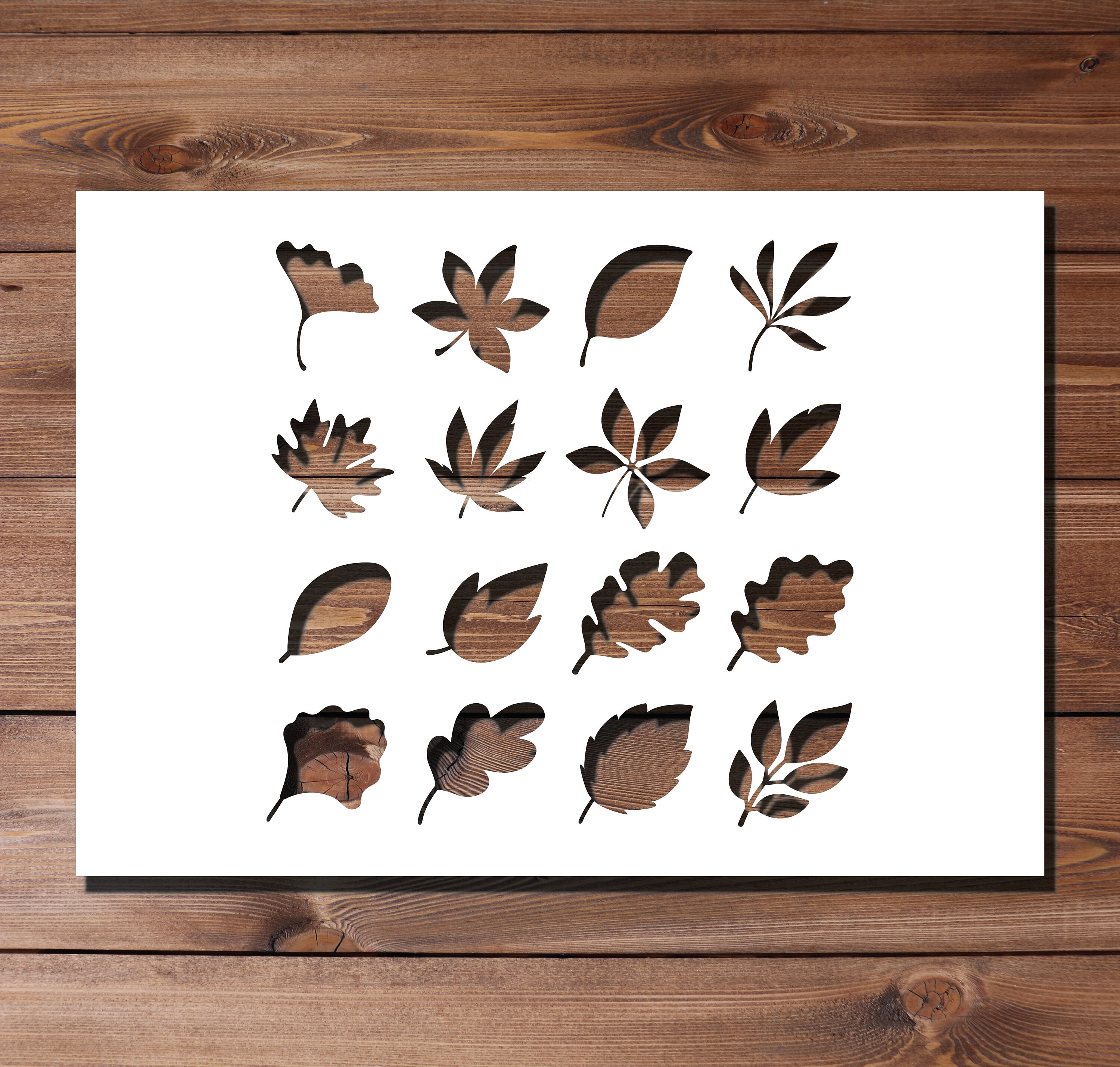 Leaf Pattern Stencil A4 A3 Size 190 Micron Mylar Reusable Flexible Home ...