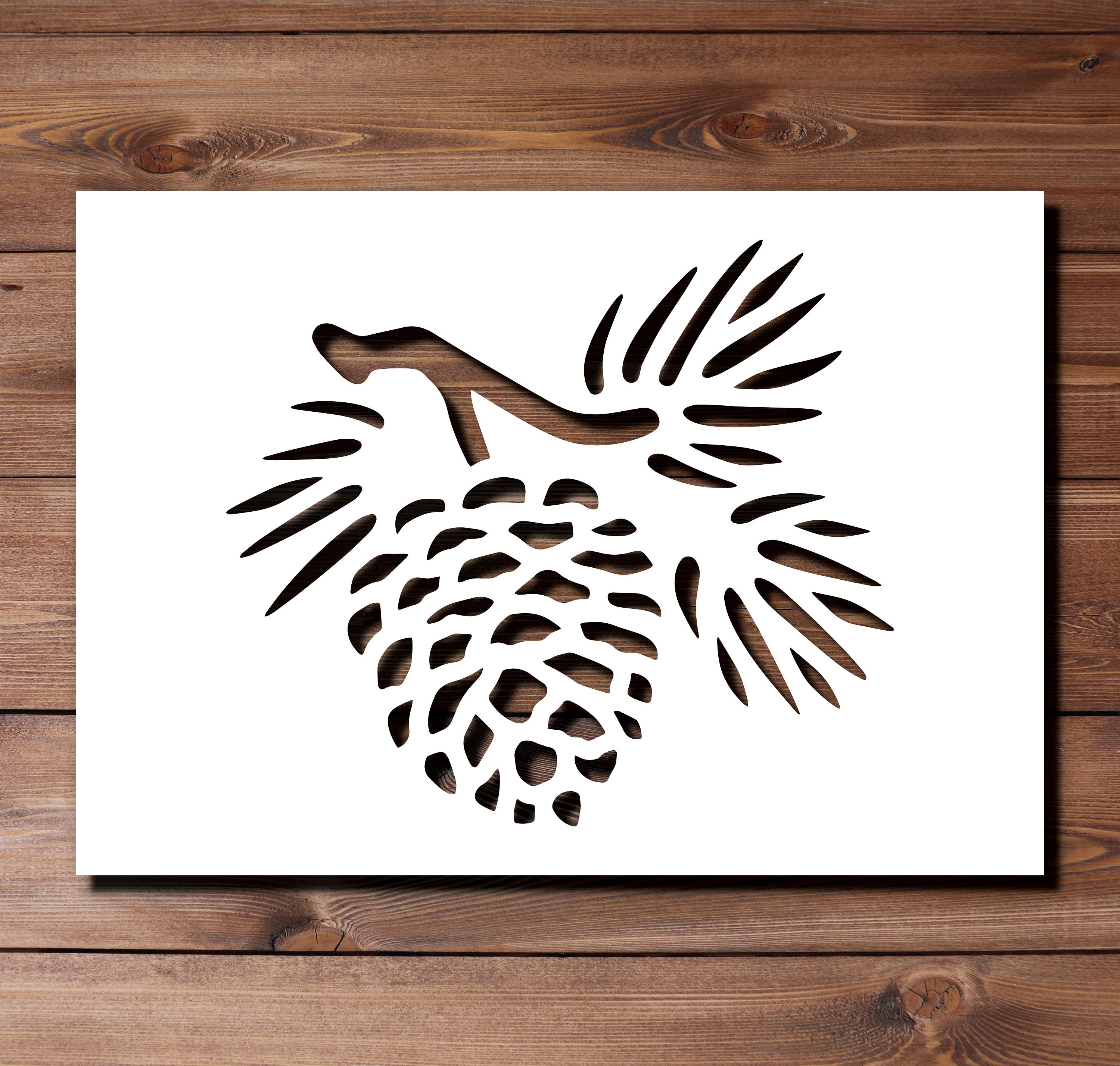 Pine Cone Stencil A4 A3 Size 190 Micron Mylar Reusable Flexible Home ...