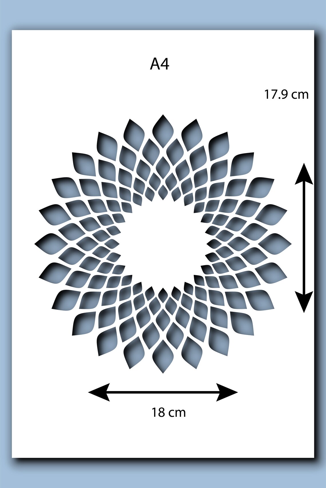 Simple Mandala Stencil A4 A3 Size 190 Micron Mylar Reusable Flexible ...