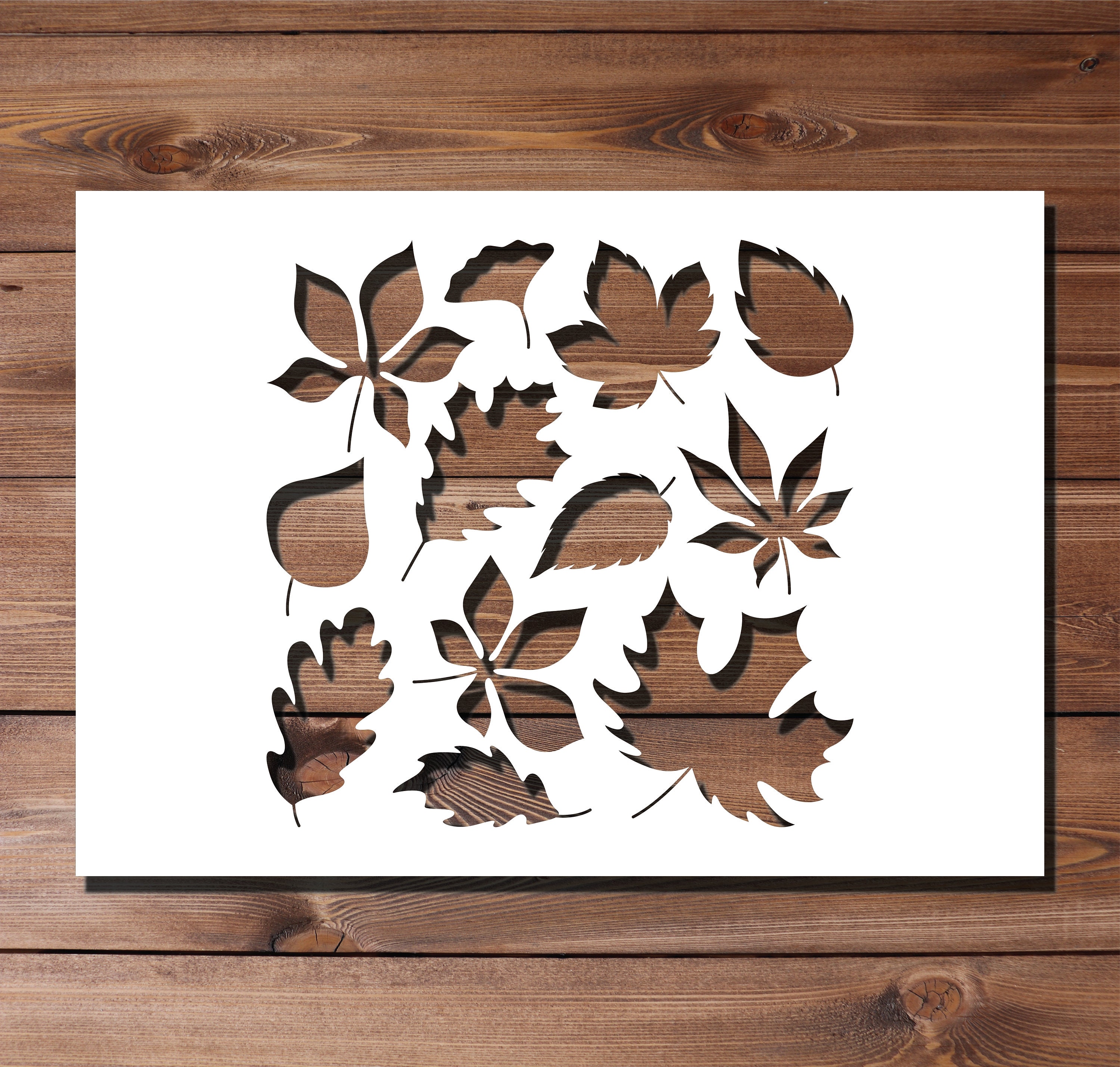 Leaf Pattern Stencil A4 A3 Size 190 Micron Mylar Reusable Flexible Home ...