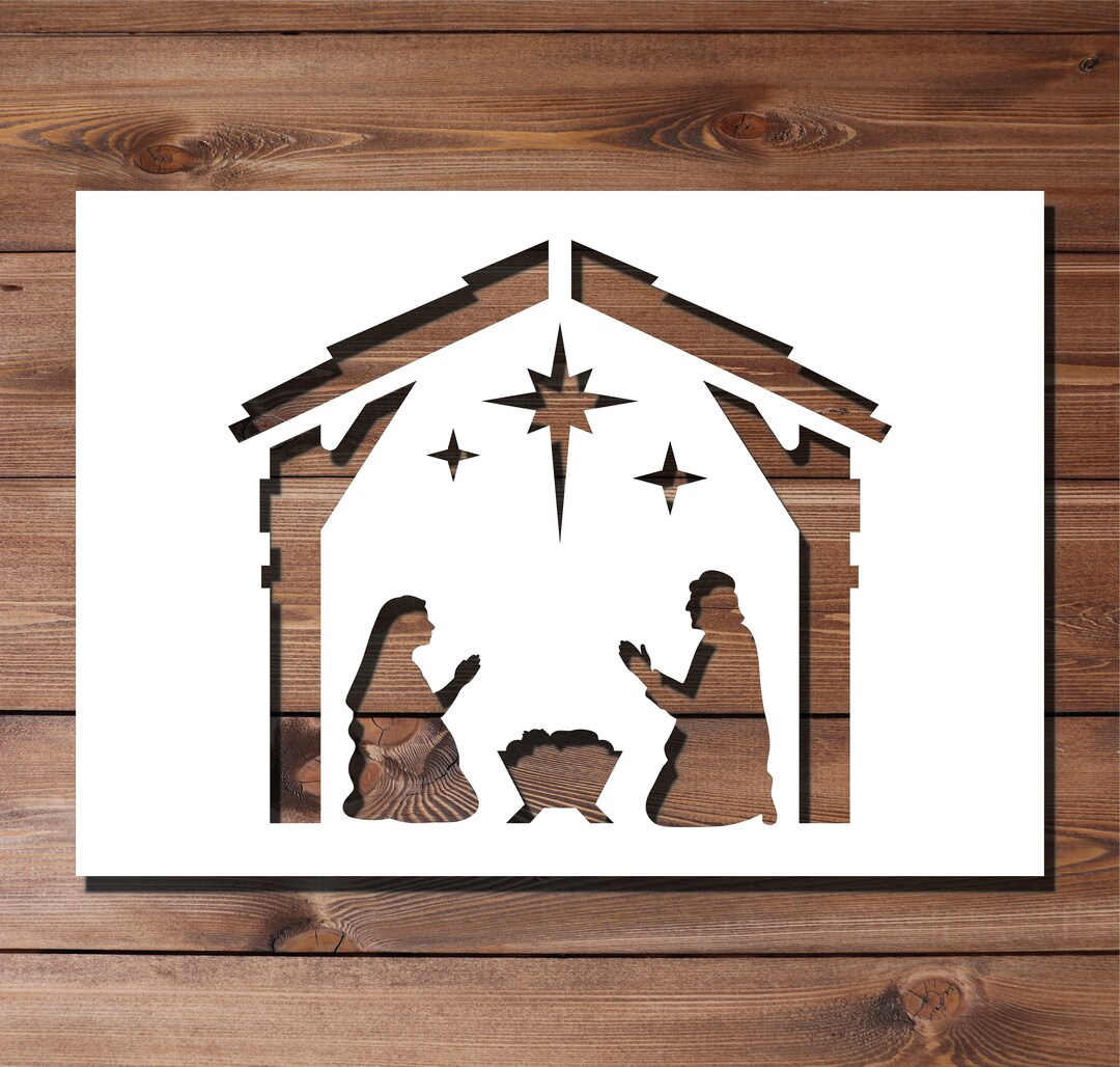 Nativity Stencil A4 A3 Size 190 Micron Mylar Reusable Flexible ...