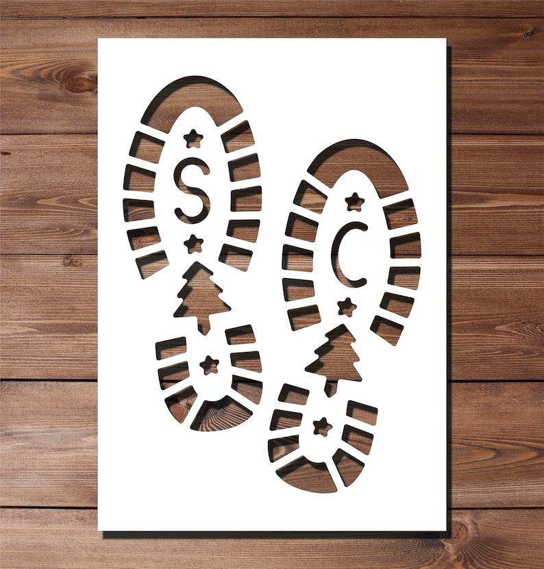 Santa Footprints Stencil A4 A3 Size 190 Micron Mylar Reusable Flexible ...