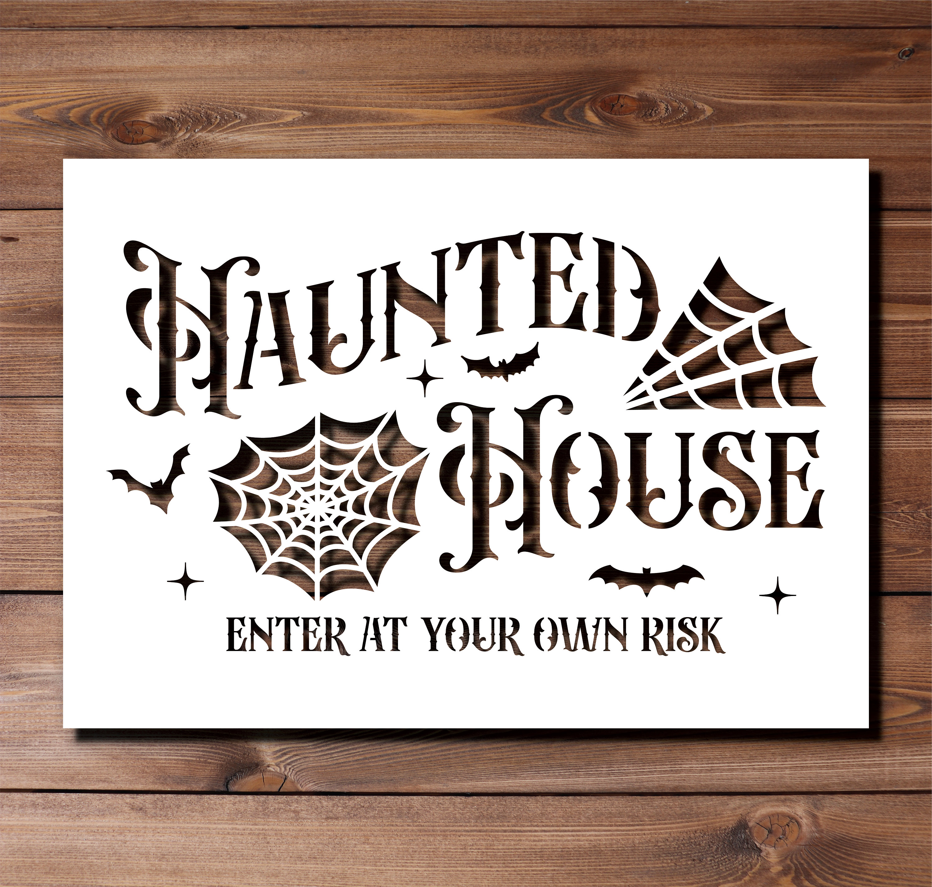 Haunted House - Enter If You Dare Stencil A4 A3 Size 190 Micron Mylar ...