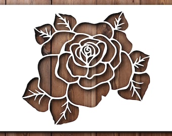 Rose Stencil A4 A3 Size 190 Micron Mylar Petals Reusable Flexible Home Decor Craft Flowers Leaves Bouquet Pattern Fabric Wall Painting 11