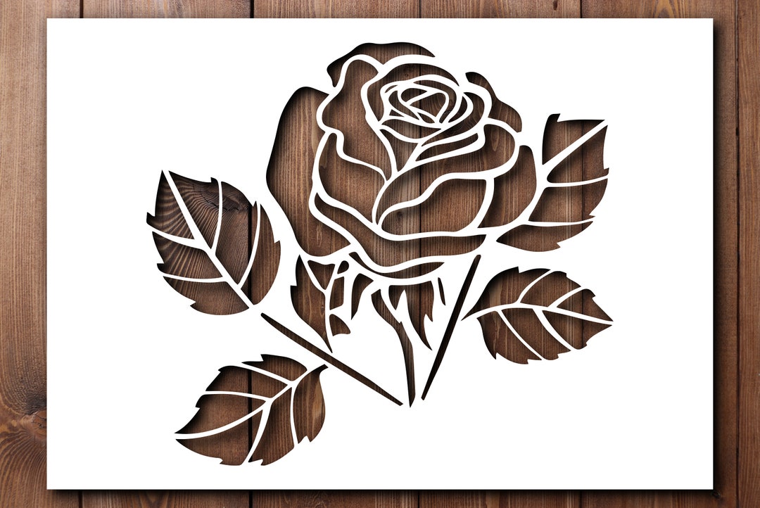 Rose Stencil A4 A3 Size 190 Micron Mylar Petals Reusable Flexible Home ...