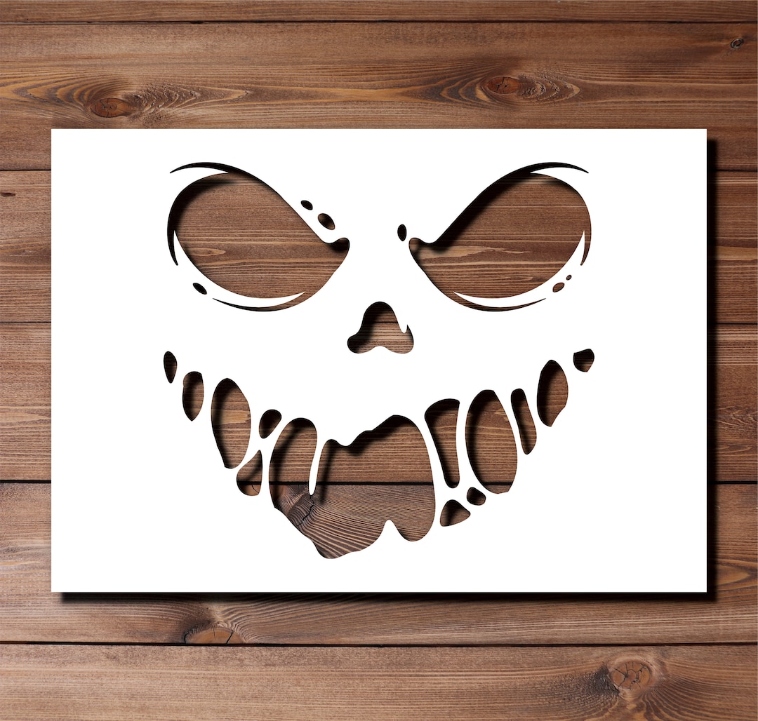 Scary Face Stencil A4 A3 Size 190 Micron Mylar Reusable Flexible Home