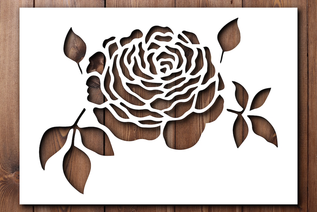 Rose Stencil A4 A3 Size 190 Micron Mylar Reusable Flexible Home Decor ...