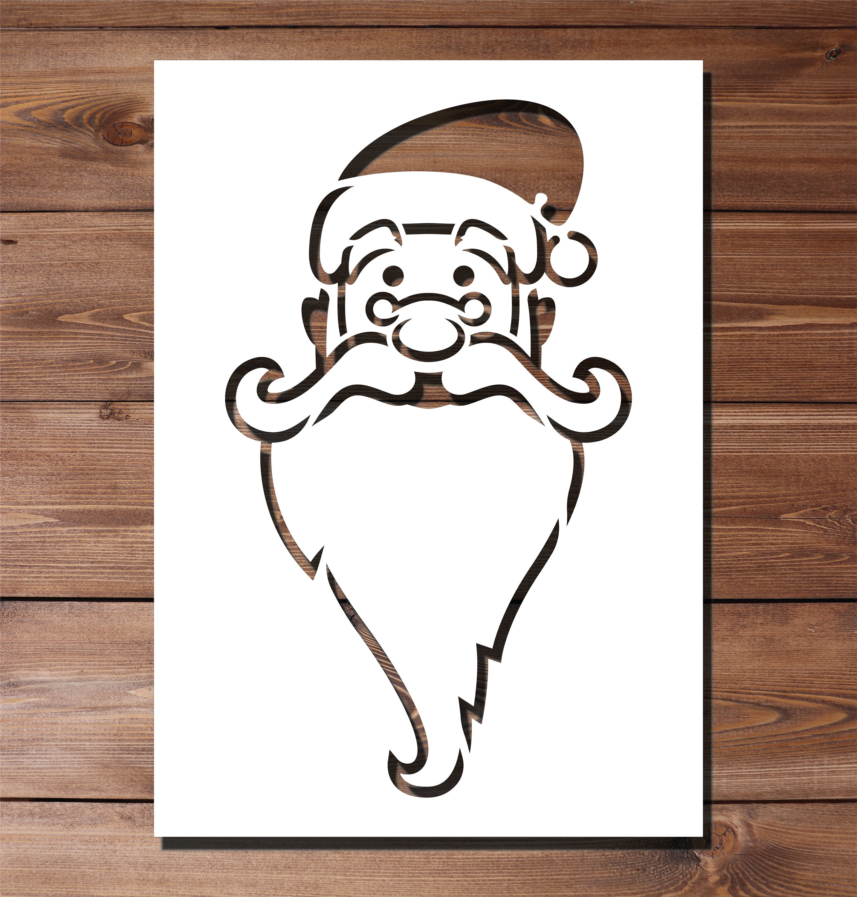 Santa Face Stencil A4 A3 Size 190 Micron Mylar Reusable Flexible Home ...