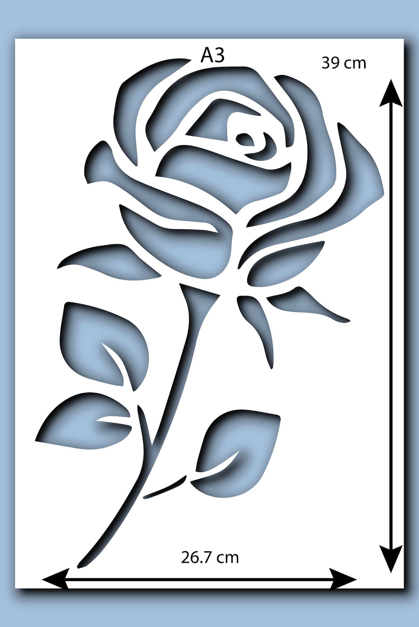 Single Rose Stencil A4 A3 Size 190 Micron Mylar Petals Reusable ...