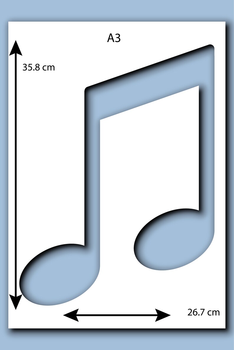 Musical Note Quavers Stencil A5 A4 A3 Size 190 Micron Mylar Reusable ...