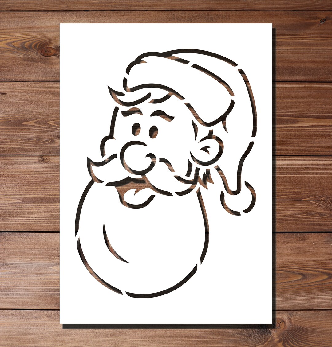 Santa Face Stencil A4 A3 Size 190 Micron Mylar Reusable Flexible Home ...