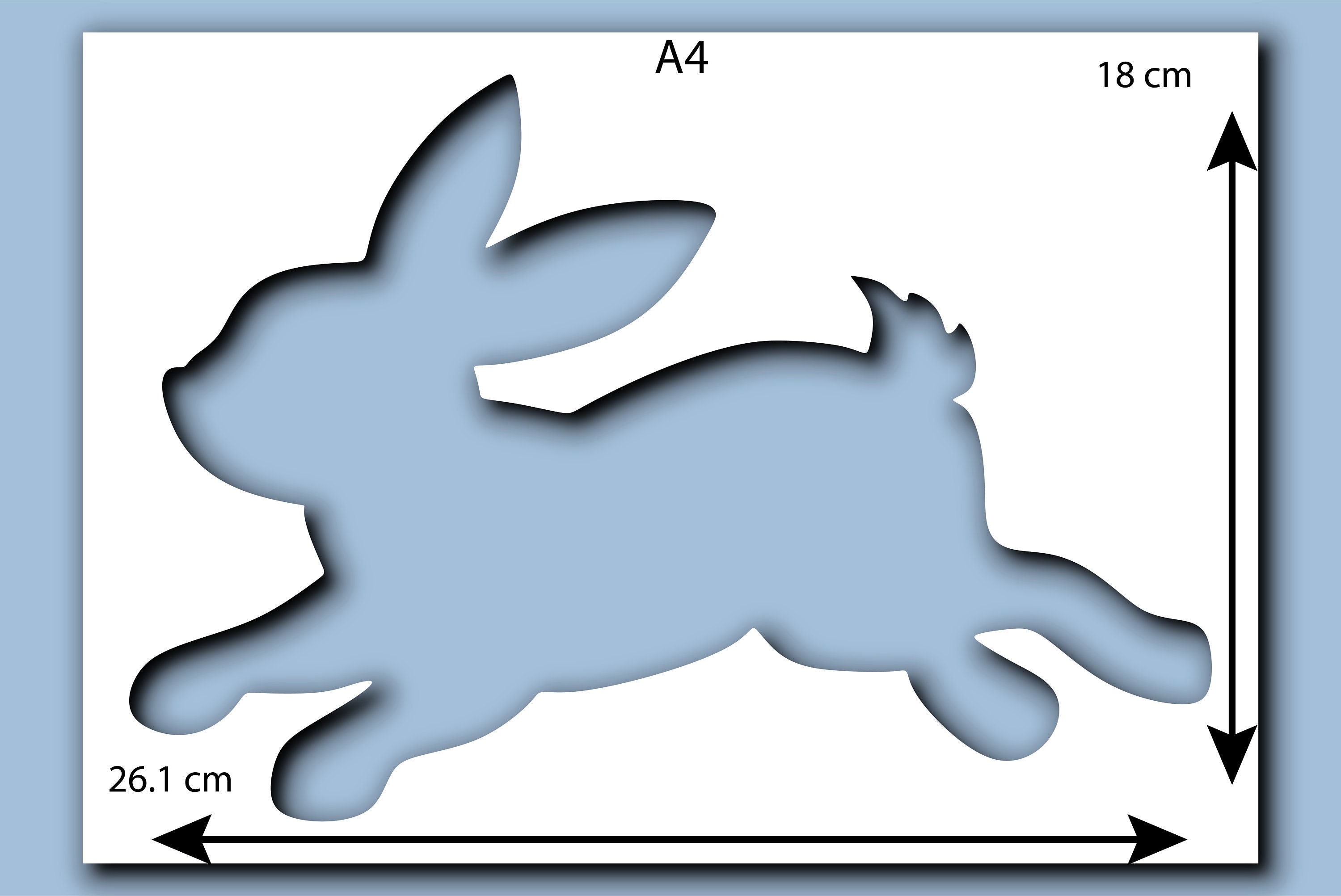 Rabbit Stencil A4 A3 Size 190 Micron Mylar Reusable Flexible Home Decor ...