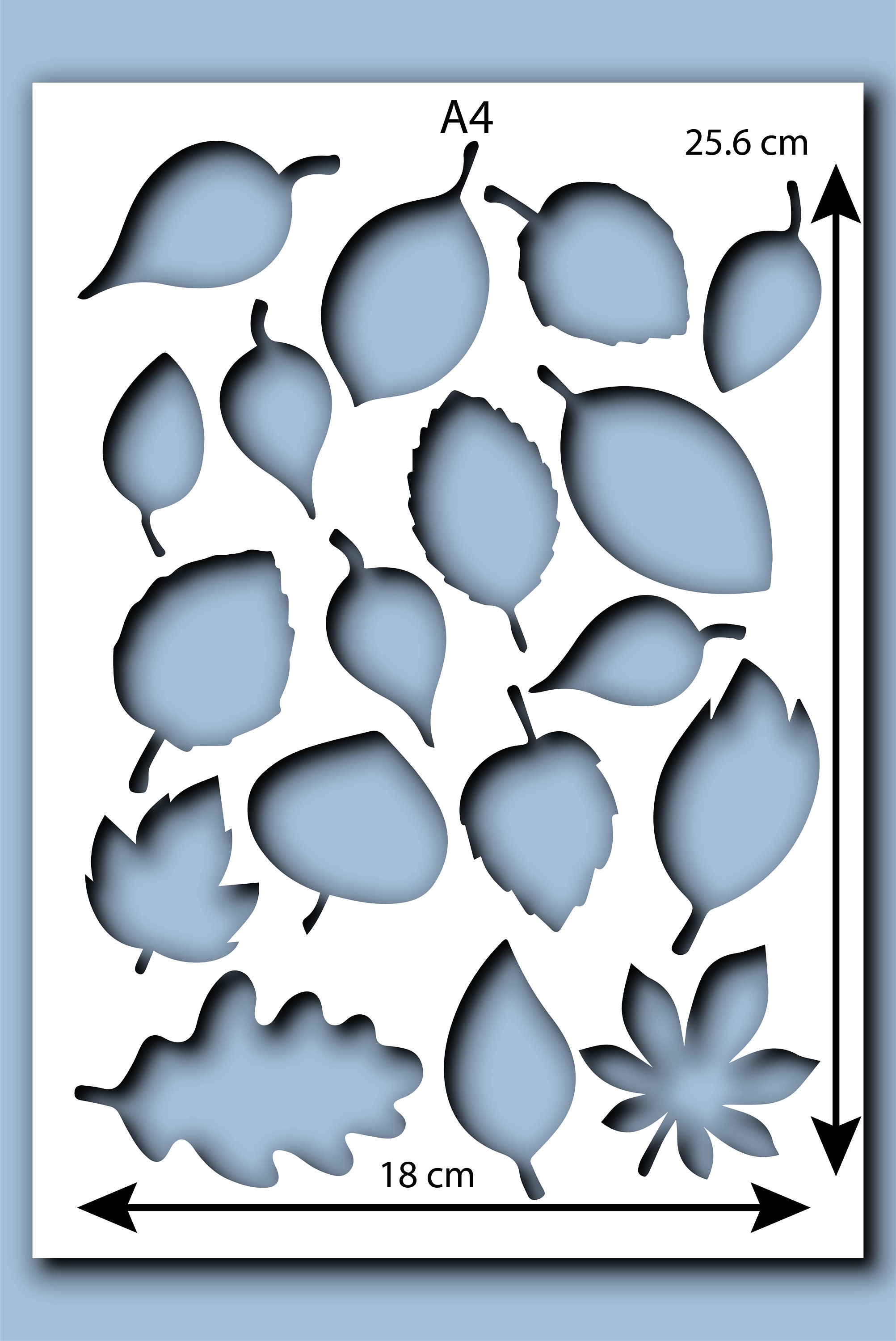 Leaf Pattern Stencil A4 A3 Size 190 Micron Mylar Reusable Flexible Home ...