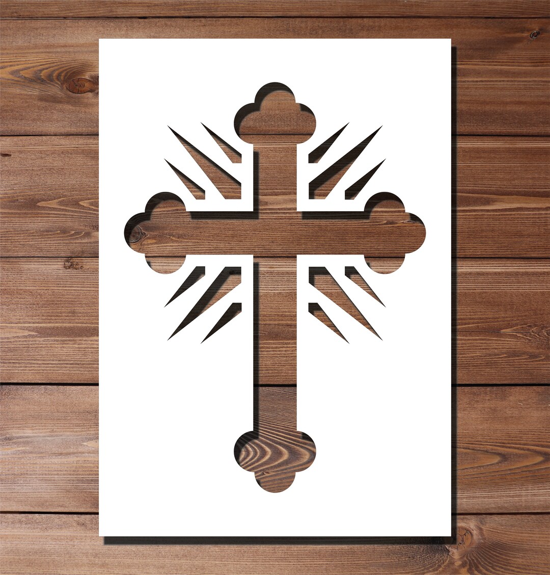 Crucifix Stencil A4 A3 Size 190 Micron Mylar Reusable Flexible Decor ...