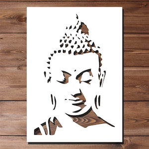Bouddha Pochoir - A4 A3 Taille 190 Microns Mylar Réutilisable Flexible Home Decor Craft Zen Om Bouddhisme Méditation Modèle Tissu Peinture Murale