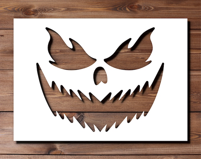 Scary Face Stencil A4 A3 Size 190 Micron Mylar Reusable Flexible Home ...