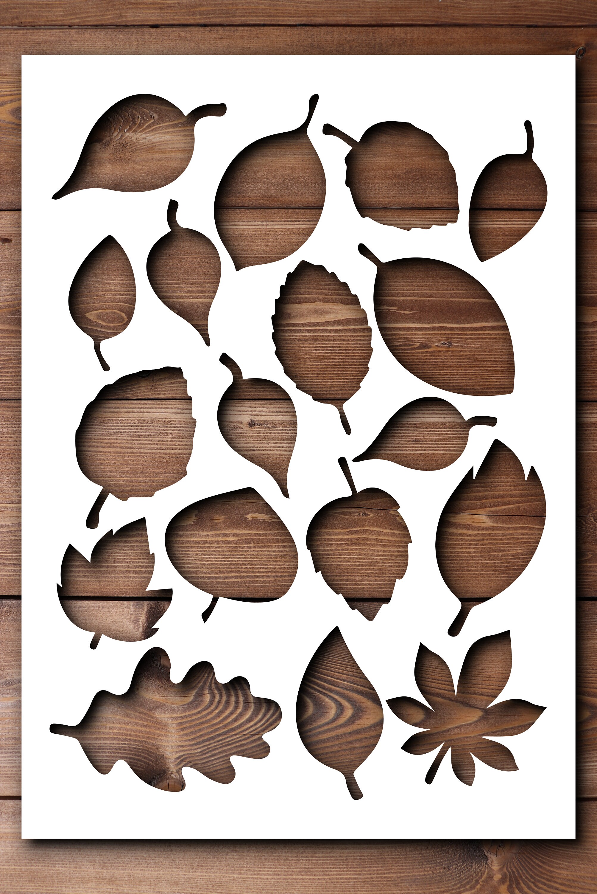Leaf Pattern Stencil A4 A3 Size 190 Micron Mylar Reusable Flexible Home ...