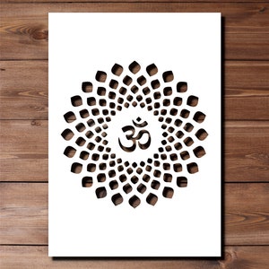 Om Zen Symbole Pochoir A4 A3 Taille 190 Microns Mylar Réutilisable Flexible Home Decor Artisanat Yoga Méditation Hindou Modèle Tissu Peinture Murale