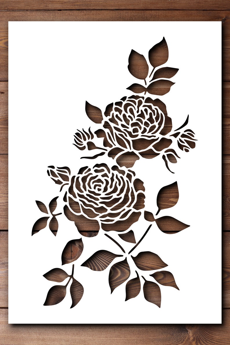 Rose Stencil A4 A3 Size 190 Micron Mylar Petals Reusable Flexible Home ...