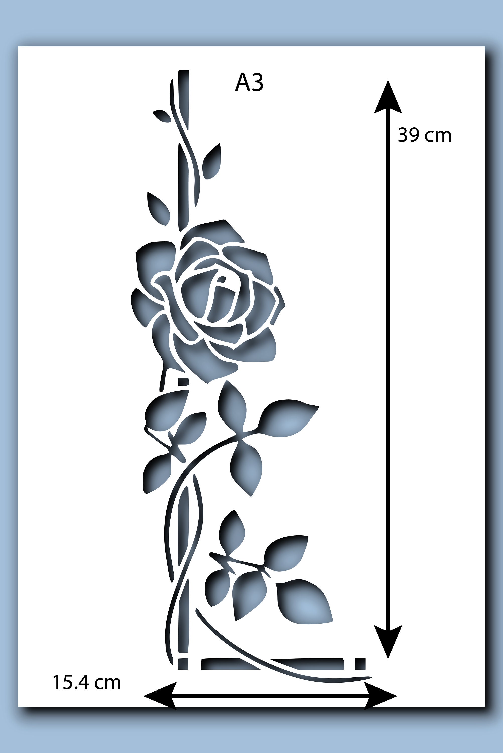 Rose Corner Stencil A4 A3 Size 190 Micron Mylar Reusable Flexible Home ...