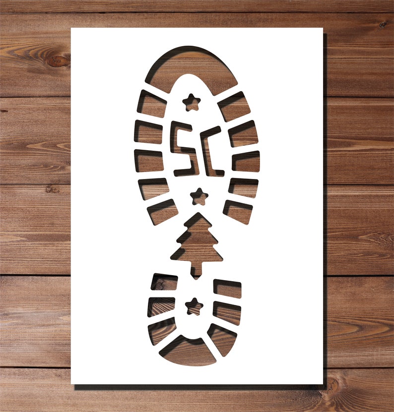 Santa Footprint Stencil A4 A3 Size 190 Micron Mylar Reusable Flexible ...