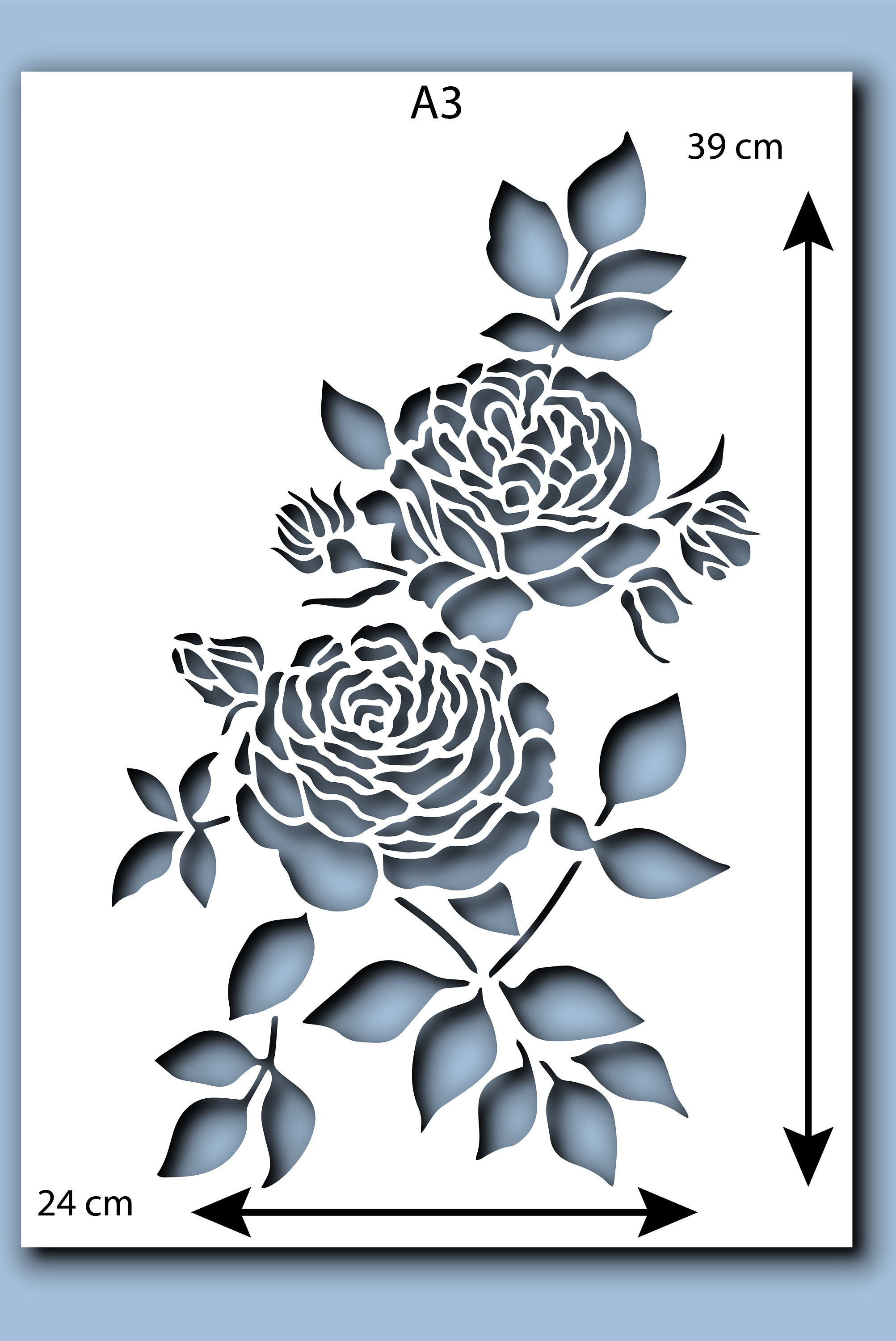 Rose Stencil A4 A3 Size 190 Micron Mylar Petals Reusable Flexible Home ...